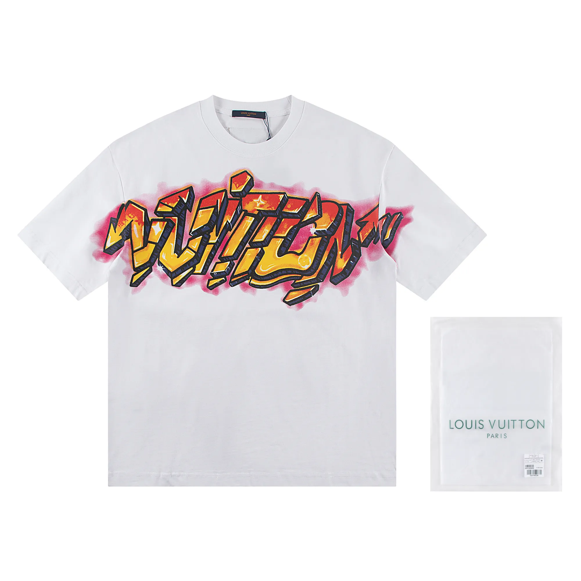🅿️160 louis vuitto*2026 latest short-sleeved T-shirt Material: Made of high version 300g double yarn combed cotton Size: S M L XL Color: black and white Style number: W2609